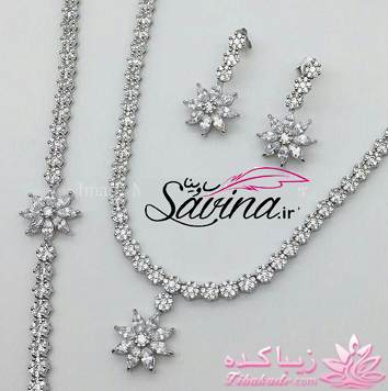 سرویس گردنبند،دستبند و گوشواره نقره خورشیدی